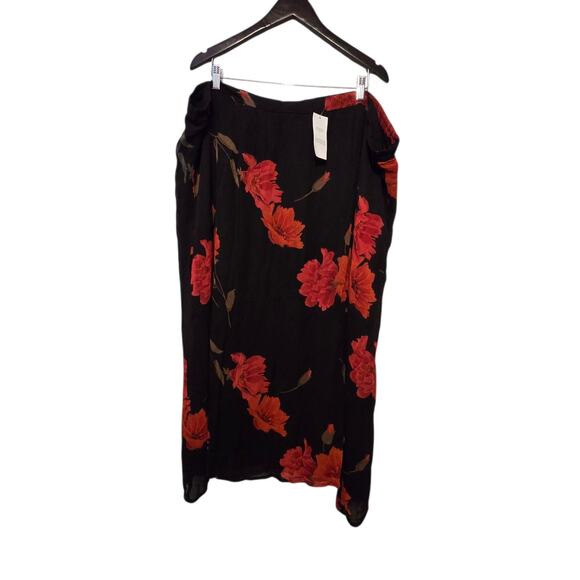 Vtg 90s Y2K Dark Floral Skirt NWT Women Plus 3X Black Red Whimsigoth Grunge Goth - Picture 1 of 15